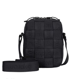 Supreme Woven Black Shoulder Bag Logo